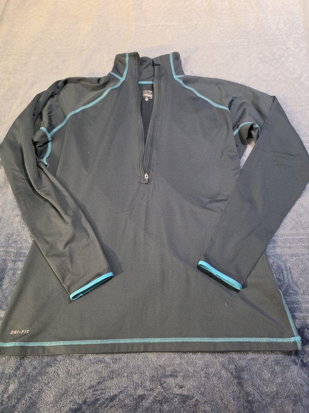 Nike Women's Grey with Teal Trim - Quarter Zip
